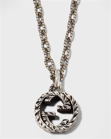 gucci boule oval tag necklace|gucci interlocking g sterling silver.